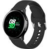 Dirrelo Sportivo Cinturino Compatibile con Samsung Galaxy Watch Active/Active 2 40mm/44mm, Ricambio in Silicone per Galaxy Watch 42mm/Gear Sport/Gear S2 Classic/Garmin 20mm da Donna Uomo, Nero L