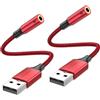 MOSWAG Adattatore audio jack per cuffie da USB a 3,5 mm da 20 cm, supporto per cuffie da USB a 3,5 poli TRRS a 4 poli, scheda audio stereo esterna per PC, laptop, PS4, Mac ecc.