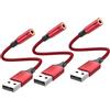 MOSWAG Adattatore jack da USB a audio (3 pezzi), adattatore audio jack per scheda audio esterna con convertitore stereo Aux da 3,5 mm compatibile con cuffie, PC, laptop, Linux, desktop, PS4
