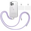 TBOC Pack: Cordino Catenella Laccio Strap Porta Cover [Lilla] + 2 toppe di fissaggio aggiuntive Telefono Cellulare Collo - Tracolla Catenina cordini Phone Cellulari Telefoni Universale Laccetti