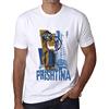 One in the City Uomo Maglietta Stile di Vita A Prishtina - Prishtina Lifestyle - T-Shirt Stampa Grafica Divertente Vintage Idea Regalo Originale alla Moda Bianco XL