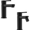 Parama Set miscelatore lavabo e bidet senza scarico in ottone nero opaco | Virna