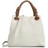 FIRENZE ARTEGIANI.Borsa da donna in vera pelle. Borsa Tote vera pelle incisione serpente. Maniglia a spalla e tracolla MADE IN ITALY Vera Pelle Italiana. 33 x 29 x 17 cm. Colore: bianco