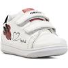 Geox B New Flick Girl, Scarpe da Ginnastica Bimba 0-24, Bianco Rosso, 20 EU