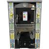 Alfonso Forni Stufa a Legna Con Forno - Esmeralda con Maioliche di Caltagirone - Potenza Riscaldamento 15 Kw, Stufa A Legna Economica In Acciaio Verniciato Antracite, Con Forno In Mattoni Refrattari, Made In Italy