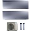Daikin FTXJ20AS FTXJ35AS 2MXM68A(9) Climatizzatore Dual Split Parete Emura3 Silver 7+12 R-32 WIFI Alexa Google