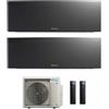 Daikin FTXJ20AB FTXJ20AB 2MXM68A(9) Climatizzatore Dual Split Parete Emura3 Nero / Black 7+7 R-32 WIFI Alexa Google