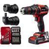 Einhell Trapano Avvitatore a Batteria TE-CD 18/45 3X-Li +22 1X2,0 Ah PXC (Mandri