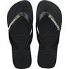 Havaianas Brasil Logo (Mini Me), Infradito Unisex - Bambini e ragazzi, Black/Black, 25/26 EU