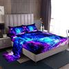 Loussiesd Galaxy Lion - Set di lenzuola per letto singolo, 100% microfibra, con angoli profondi, 3 pezzi, 1 lenzuolo con angoli e 1 federa per cuscino, viola e blu