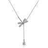 Meissa Collana girocollo argento donna pendenti libellula Collana oro Collana di cristallo Collana impilabile (argento)