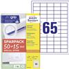 AVERY Zweckform 6121-65 - Etichette universali (3.250 plus 975 etichette adesive extra, 38 x 21,2 mm su A4, carta opaca, stampabili personalizzati, autoadesive con ultragrip), 65 fogli, bianco