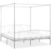 vidaXL Letto a Baldacchino Bianco in Metallo 180x200 cm