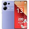 Xiaomi Redmi Note 13 Pro 4G 2.2GHz 12+512GB, FHD+ AMOLED, Fotocamera Ultra-Clear, Batteria 5000mAh, MediaTek Helio G99, Viola (IT Versione)