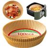 Lage 100 Fogli di Carta da Forno diametro 20 cm Marroni, Monouso, Biodegradabili, Rotondi a Teglia, Antiaderenti, Alimenti Fritti, per Friggitrice ad Aria, Air Fryer, Cucina