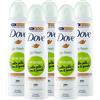 Dove 5x Dove Deodorante Go Fresh Cetriolo e Tè Verde 0% Alcol Anti-Traspirante Delicato - 5 Deodoranti Spray da 150ml