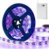 LYGZM LYGKJ Striscia UV a luce nera a LED Kit per lame a LED alimentati a batteria Cintura 390-400nm 6.6FT 2M SMD 2835 IP65 impermeabile 120LED Cassetta di Batteria (UV)