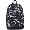 Seven Zaino Scuola Pro XXL The Double, Nero Viola, Zaino Doppio Scomparto Con Auricolari Earphones Wireless Led, Tasca Porta PC o Tablet e Tasca Porta Borraccia, Zaino Medie Superiori Ragazza