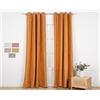 TRAMAS+ Tenda in Pelle Scamosciata per Interni, Opaca, 140x300cm, 1 Pezzo, Termica per Finestra, Velluto per Camera da Letto, Soggiorno - Ocra