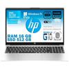 HP 250 G10 Notebook portatile Silver, RAM 16GB, SSD 512GB, Display FullHD 15.6, nuovo processore Intel N100 4 Core da 3,4 GHz, tastiera retroilluminata, fingerprint, Win 11 Pro, pronto All'uso, Ita