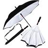 iX-brella Ombrello rovesciato con apertura automatica, Bianco e nero., 104 cm, Ombrello invertito