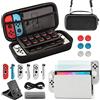 Teyomi Cover per Nintendo Switch OLED, 20 in 1 bundle di accessori per Custodia Switch OLED Trasparente, Custodia per Giochi, Pellicola Protettiva, Supporto per Switch, Custodia per Joy-Con(nero)