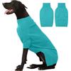 IECOii Maglione natalizio per cani di taglia extra large, maglione dolcevita facile da mettere e togliere per dobermann, alano, pastore tedesco (verde acqua, XXXXXL)