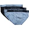 Emporio Armani Slip Uomo Confezione 3 Pezzi Mutande Elastico a Vista Puro Cotone Underwear Articolo 111624 4R722 Brief, 23831 Ortensia/Ortensia st/Marin, M