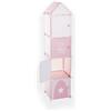 OWIJI Armadietto Colonna Guardaroba Bambini 4 Cubi Rosa Dimensioni 34 x 139 cm Salvaspazio Mobile Vestiti Cameretta