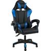 Il Gruppone Passione Casa Sedia Gaming Professionale SimilPelle Reclinabile Con Braccioli Poltrona Ufficio Regolabile in Altezza Pistone Gas,Cuscino Poggiatesta E Lombare Gamer - Blu
