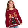 United Labels Maglione natalizio per bambini, renne, rosso, Ugly Christmas Sweater, maglione invernale per ragazzi e ragazze, Colore: rosso, 122/128 cm