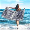 SearchI Telo Mare Personalizzato con Nome 76X152cm,Telo Mare in Microfibra ad Asciugatura Rapida,Comodo e Morbido Telo Bagno per Spiaggia, Piscina,Viaggi, Sauna, (Grigio)