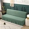 DOTBUY-SHOP Copridivano Senza Braccioli con Gonna Elasticizzato Copridivano 3 Posti Universale Fodera per Divano Senza Braccioli per Soggiorno Casa (120-150cm,Menta Verde)