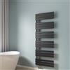 EMKE Scaldasalviette termoarredo piatto,Termoarredo da Bagno,1599 x 600 mm,Nero,collegamento laterale,958W,radiatore scaldasalviette ad acqua calda