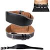 Ehuihuan Cintura per Sollevamento Pesi 120cm, Cintura Palestra in Vera Pelle, 15cm Largo, Regolabile con 10 Fori, Imbottita Schiena Sostegno, per Bodybuilding Powerlifting Fitness Uomo Donna