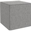 HOMCOM Poggiapiedi Quadrato 2 in 1 con Rivestimento Rimovibile in Tessuto Effetto Lino, 41x41x41 cm, Grigio Chiaro