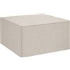 HOMCOM Poggiapiedi 2 in 1 con Rivestimento Rimovibile in Tessuto Effetto Lino, 75x75x41 cm, Beige