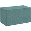 HOMCOM Poggiapiedi 2 in 1 con Rivestimento Rimovibile in Tessuto Effetto Lino, 75x41x41 cm, Verde