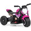 RELAX4LIFE 2 in 1 Moto Elettrica per Bambini, Moto a Batteria con 3 Ruote/2 Ruote, 6V Ricaricabile, Faro LED, Musica e Clacson, per 18-36 Mesi, 38x74x48 cm (ROSA)