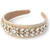 Brillabenny CERCHIETTO GIOIELLO CRISTALLI STRASS FERMA CAPELLI PER CERIMONIA ELEGANTE ACCESSORIO SPOSA ABITO MATRIMONIO Brillabenny (ORO)