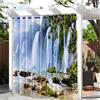 Hiseng Tende Gazebo per Esterno Impermeabili, Motif Cascata 3D Tende da Esterno con Occhielli Tenda per Balcone Idrorepellente 1 Pezzo Tenda Oscurante Termica (132x213cm,Cascata)