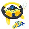 deAO Volante per Auto per Bambini Giocattolo d'Imitazione per Guida Simulata con Effetti Luminosi e Sonori Musicali per Ragazzi e Ragazze -Giallo