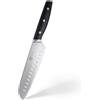 MasterChef Coltello Santoku Professionale, Acciaio Inox ad Alto Carbonio, Manici Tripli Rivettati, Codolo Pieno con Bolster, Lama da 18cm