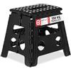 Relaxdays Sgabello Pieghevole, Sgabellino con un Gradino e Manico, fino a 120 kg, in Plastica, Alto 32,5 cm, Nero