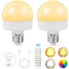HOTUT Lampadina Intelligente,12W Lampadina Colorate Led E26 Intelligente RGB, Ricaricabile USB C Con Telecomando, Cambiare Colore Bianca Calda Di Emergenza Per Campeggio All'aperto