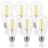FLSNT Lampadina E27 4000K Bianco Freddo, 7W (Equivalente 60W), ST64 LED Filamento Edison Vintage, 806LM, Non Dimmerabile, Confezione da 6
