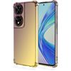 Topme Custodia per Telefono per TCL 505 (6.75 Inches), Cover per Cellulare con Gradiente di Colore Trasparente in Morbido Silicone TPU - Oro Nero