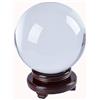 LONGWIN Sfera di cristallo K9 200 mm puntelli per fotografia trasparente con supporto in legno rotante rosso, confezione regalo