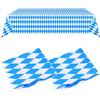 RUNEAY - Set di 2 tovaglie decorative in stile Oktoberfest, rettangolari, in plastica, blu e bianco, per tende da birra, festival, Monaco di Baviera