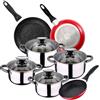 SAN IGNACIO Set Batteria Hita da cucina 8 pezzi + 3 padelle 16/20/24 cm alluminio San Ignacio